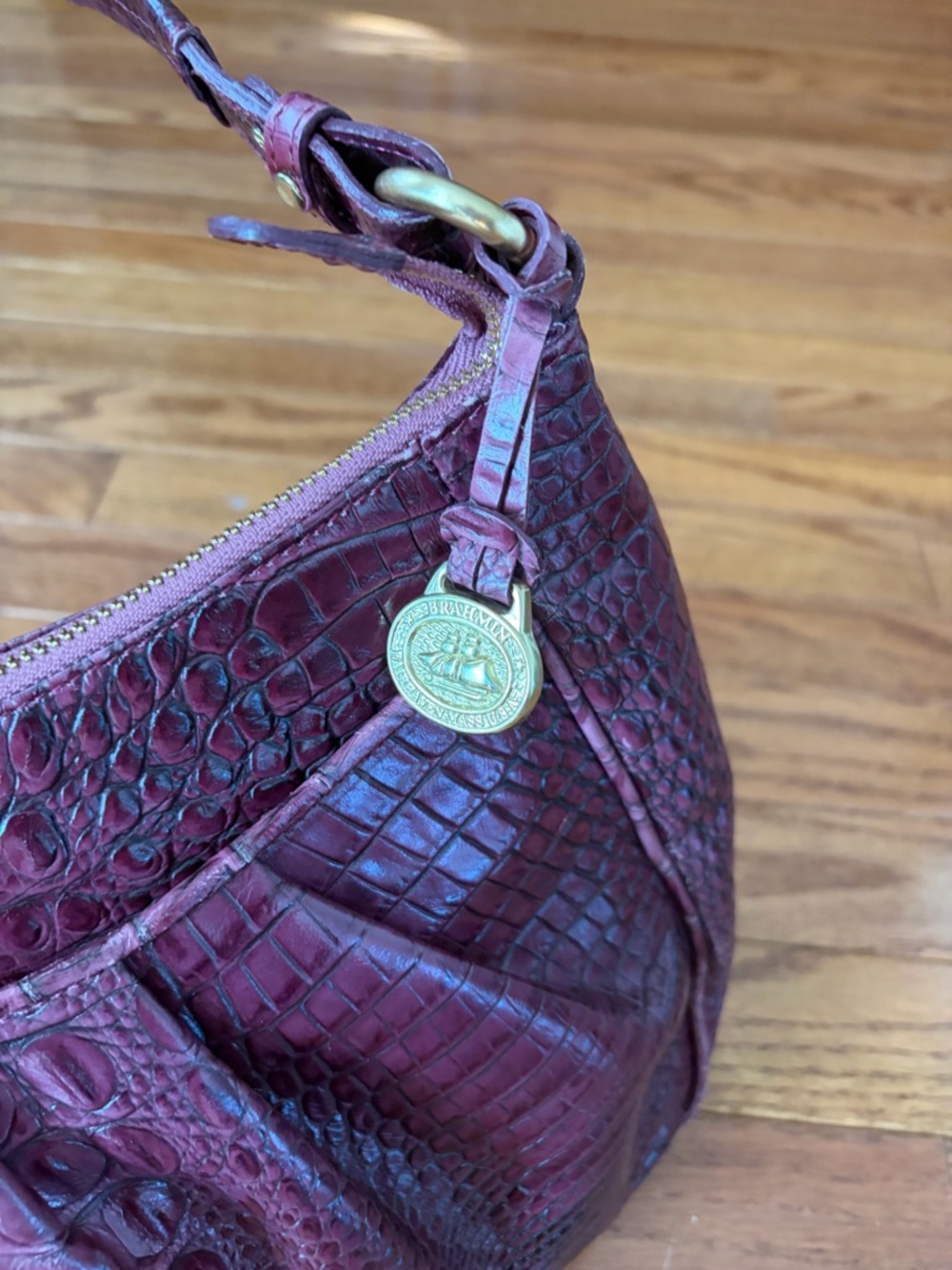 Brahmin Dark Iris Shoulder Bag Hobo Handbag - Picture 2 of 13